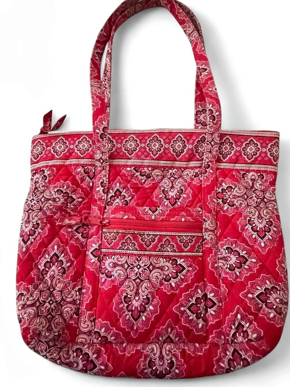 Vera Bradley Original Tote Pink & Red Paisley